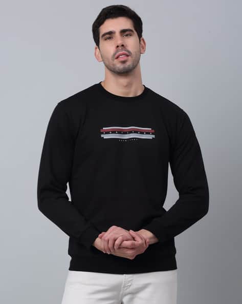 Men Regular Fit Micro Print Sweatshirt