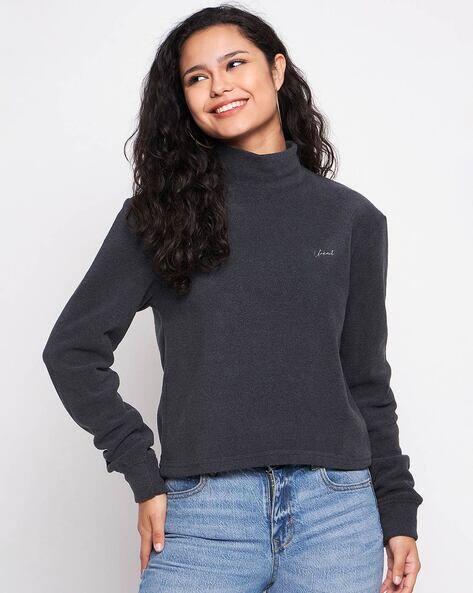 High-Neck Sweatshirt with Full Sleeves
