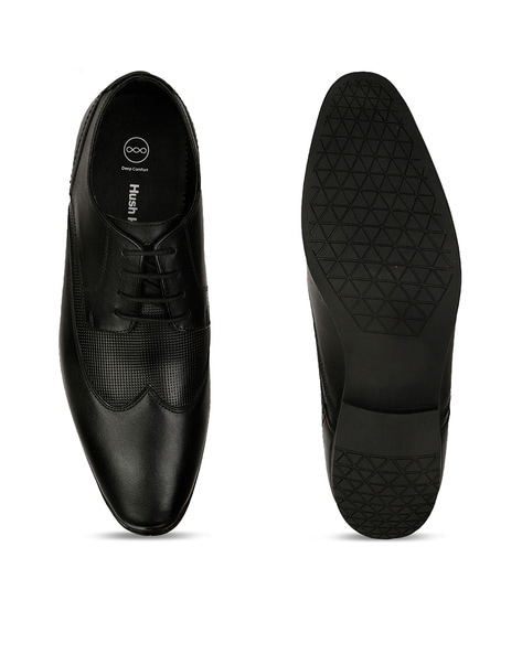 Hush puppies cheap black leather shoes