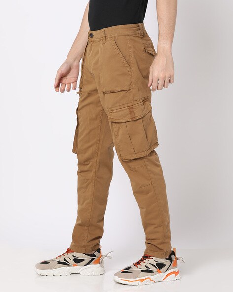Agallea Slim Leg Cargo Trousers (Ivy Green) | Bamboo Clothing