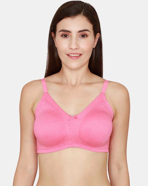 Buy Women's Zivame Pink Solid Basics Padded Wired 3/4th