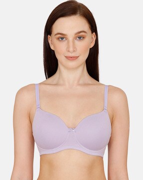 Buy Zivame Padded Non Wired 3/4th Coverage T-Shirt Bra - Apricot