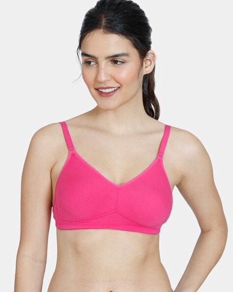 Basics Double Layered Non-Wired Non-Padded Full Coverage Backless Bra -  Fuchsia purple