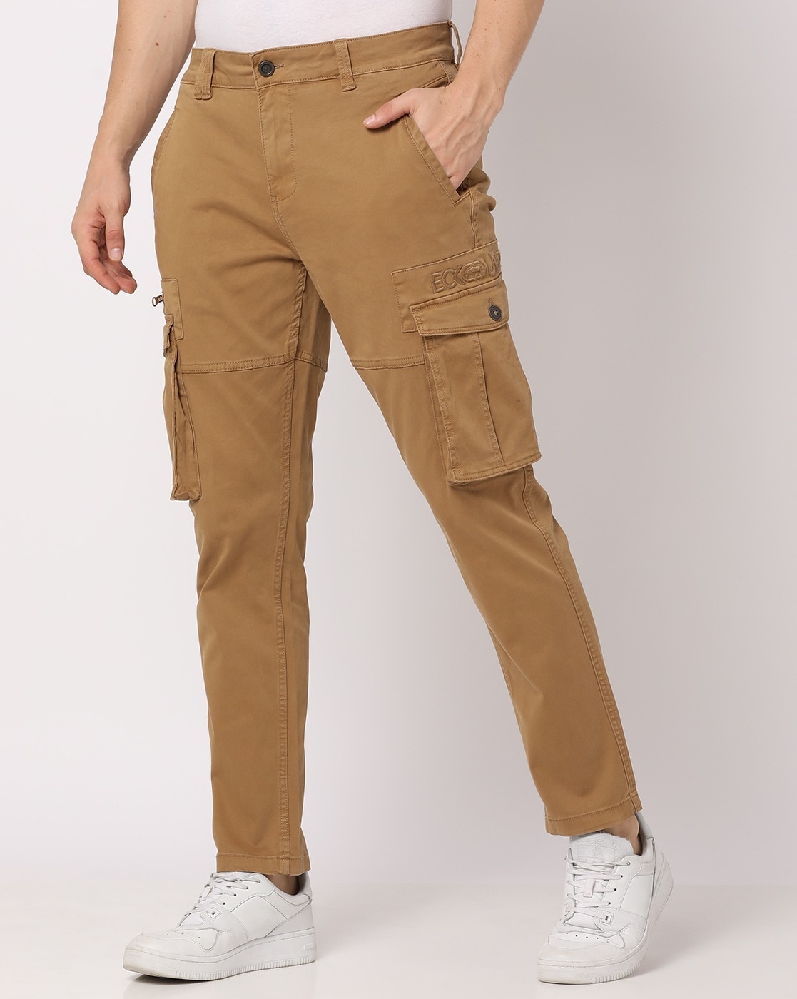 Buy Khakhi Trousers & Pants for Men by GENIPS WITH LOGO Online | Ajio.com