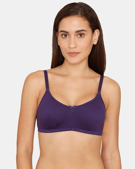 Buy Zivame Purple Solid Non Wired Non Padded T Shirt Bra