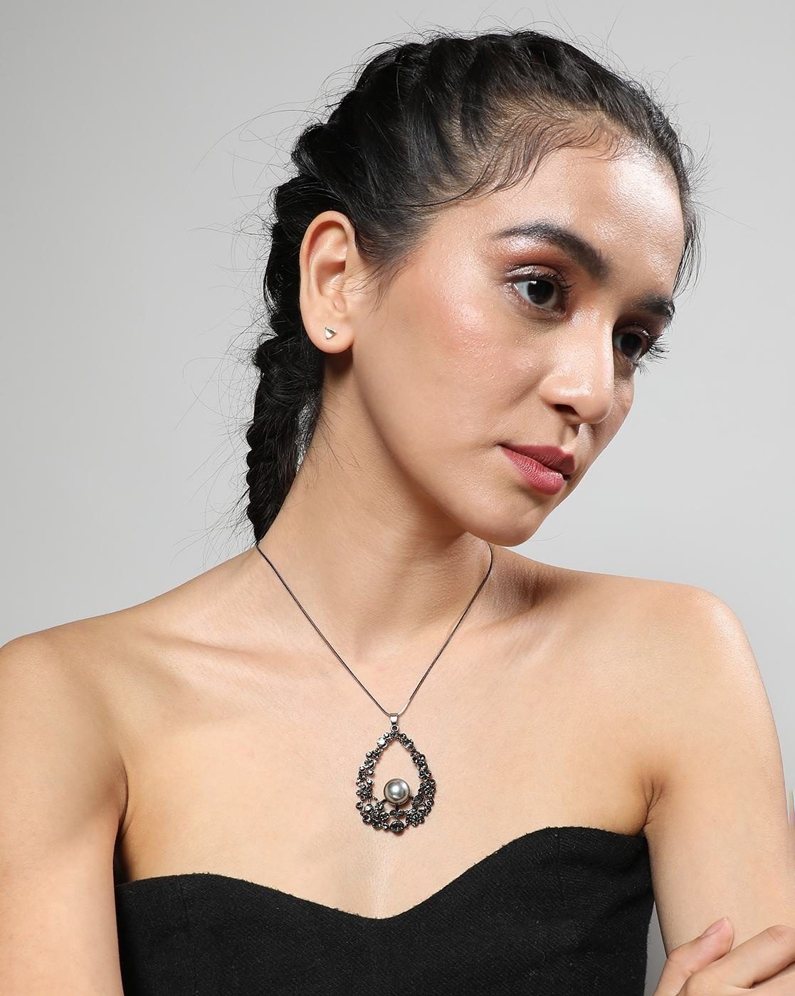 fcity.in - Black Necklace Set / Shimmering Unique Jewellery Sets