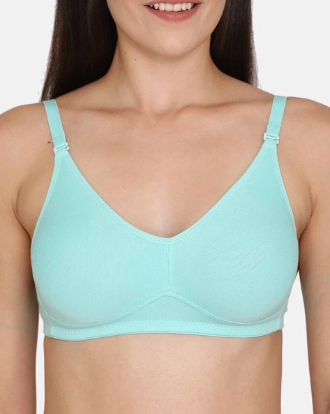 Zivame Padded Non Wired 3/4th Coverage T-Shirt Bra - Aruba Blue