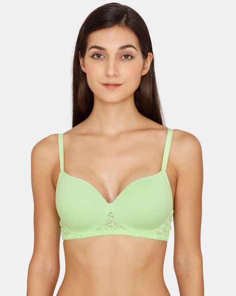 Buy Zivame Padded Wired 3/4th Coverage Strapless Bra - Green at Rs