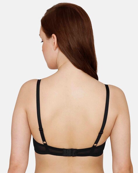 Buy Zivame Padded Non Wired 3/4th Coverage T-Shirt Bra - Black at