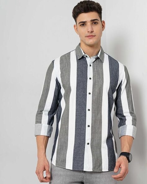 Celio Men Striped Regular Fit Shirt