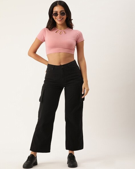 Buy Pink Trousers & Pants for Women by BENE KLEED Online