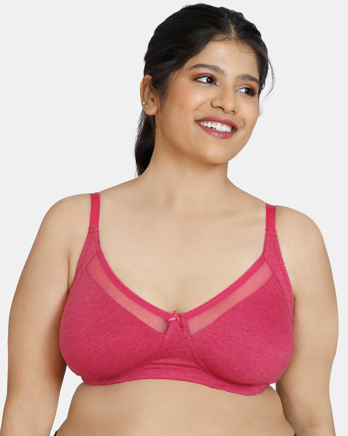 Zivame Double Layered Non Wired 3/4th Coverage Super Support Bra - Maroon