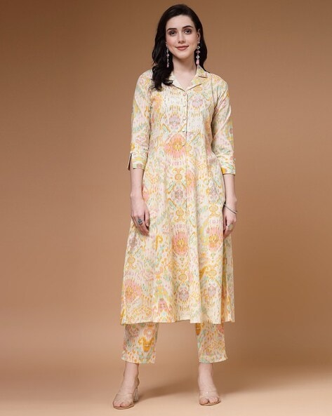 Buy Printed Design Off White Cotton Suit Co-ords Set Online