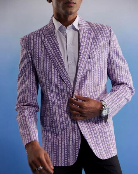 Purple hot sale striped blazer