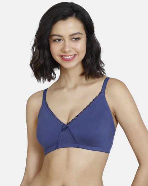 Buy Clovia Double Layered Non Wired Medium Coverage Basic Bra - Blue at  Rs.305 online