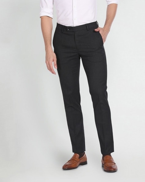 Arrow Men Slim Fit Flat-Front Trousers