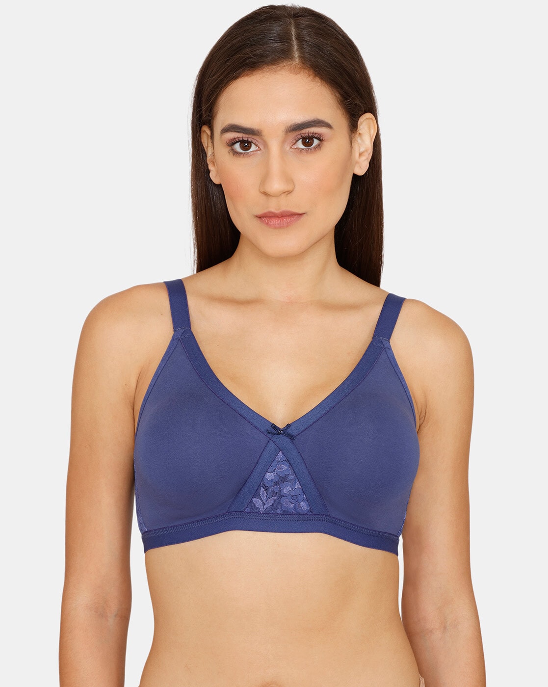 Buy Zivame Rosaline Double Layered Padded Non Wired 3/4th Coverage Super  Support Bra Blue online