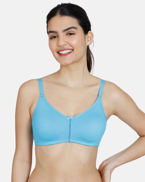 Buy Zivame Harbour Blue Non Wired Non Padded Full Coverage Bra for