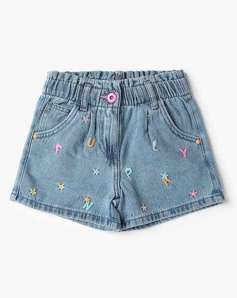 Buy Blue Shorts & 3/4ths for Girls by Kiddopanti Online