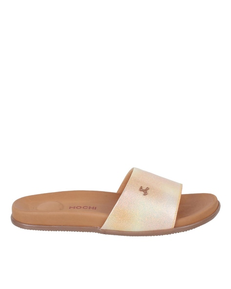 Womens discount tan slides