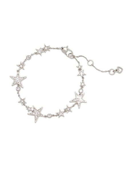 Kate Spade New York Find Silver Lining Idiom Bangle - Silver | very.co.uk