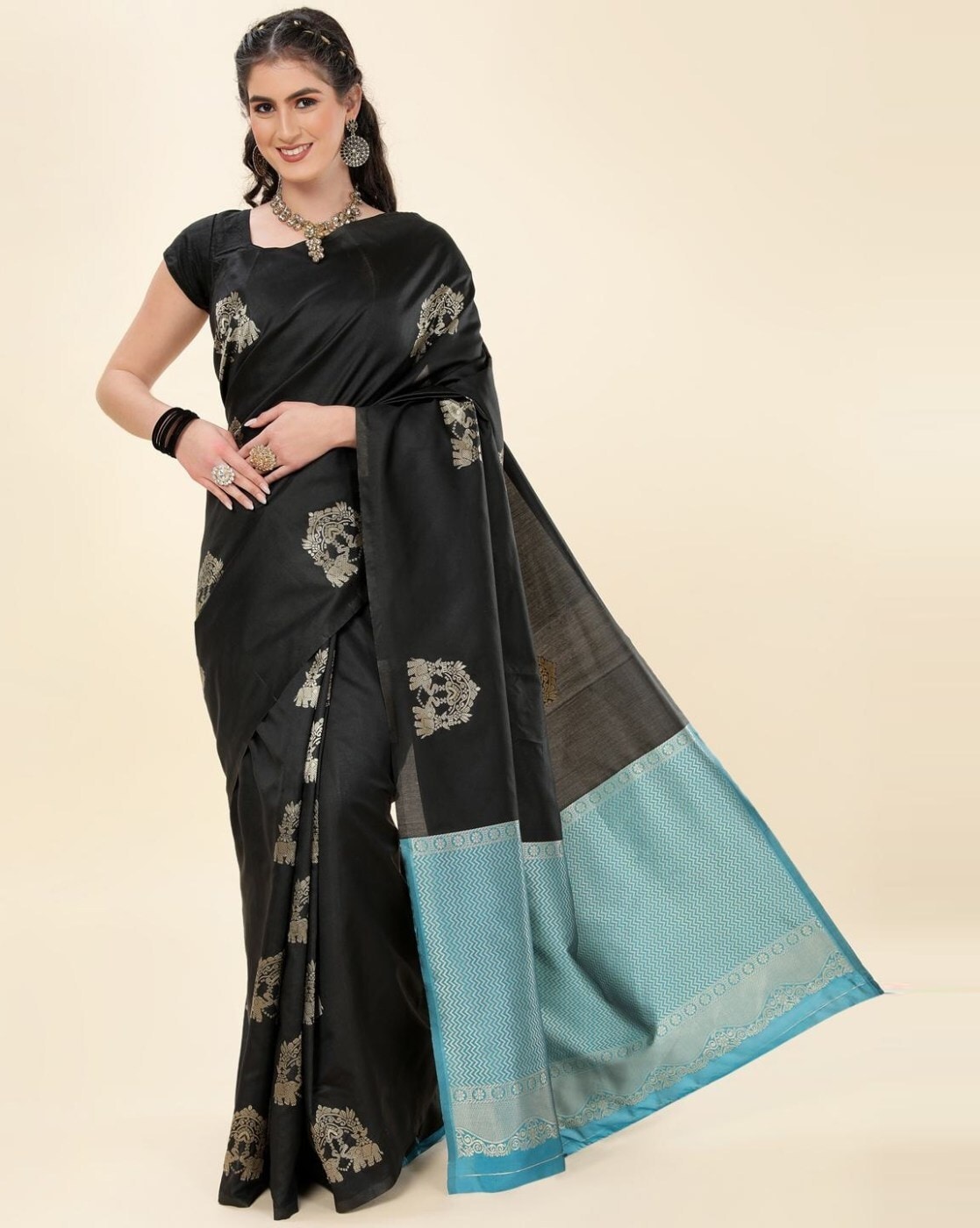 Buy online Women's Embroidered Saree With Blouse from ethnic wear for Women  by Indian Women By Bahubali for ₹1569 at 69% off | 2024 Limeroad.com