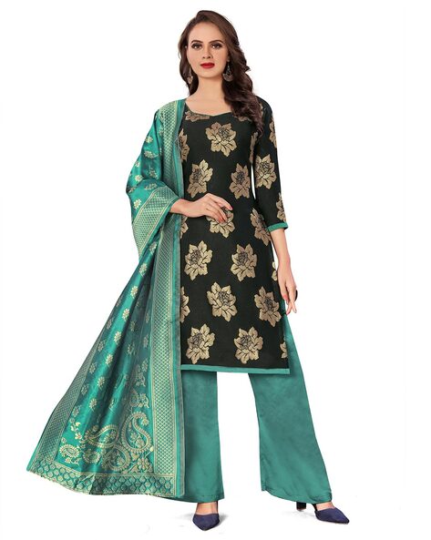 Women Floral Print Unstitched Dress Material Price in India