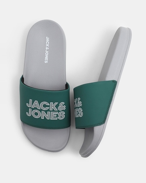 Mens JACK & JONES Slippers | Logo Pool Slides — Kay Morgan Gurr