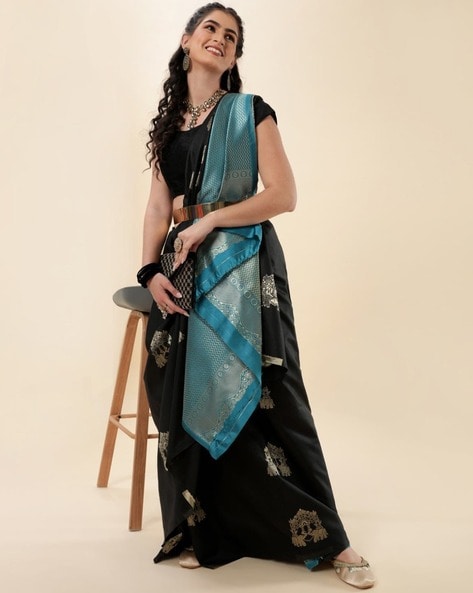 Buy online Women's Banarasi Saree With Blouse from ethnic wear for Women by  Indian Women By Bahubali for ₹1659 at 71% off | 2024 Limeroad.com