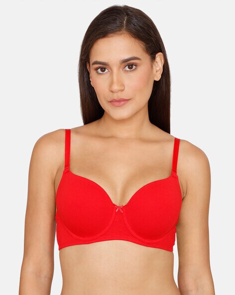 Buy Rosaline Everyday Anti-Microbial Double Layered Non Wired 3/4th  Coverage T-Shirt Bra - Peach Pearl at Rs.354 online