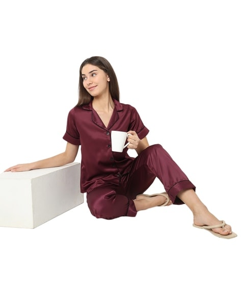 Womens button down discount pyjamas