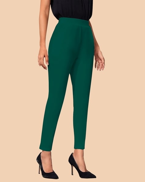Buy Pink 100% Cotton Plain High Waisted Trouser For Women by Mati Online at  Aza Fashions.