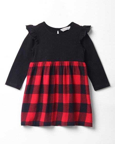 Beebay Girls Checked A-Line Dress