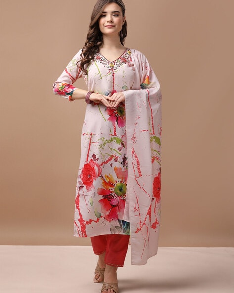 Pink Kurta Suit Sets for Women by BERRYLICIOUS Online | Ajio.com