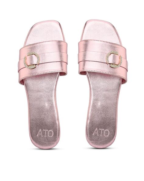 Buy Gold Mittai Textured Flat Sandals by The Madras Trunk Online at Aza  Fashions.