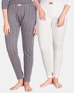 Pack of 2 Women Striped Thermal Leggings