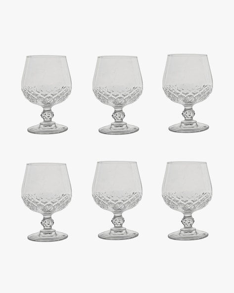 Buy Cristal D'arques Set of 6 Longchamp Brandy Stem Glasses, Color Home &  Kitchen