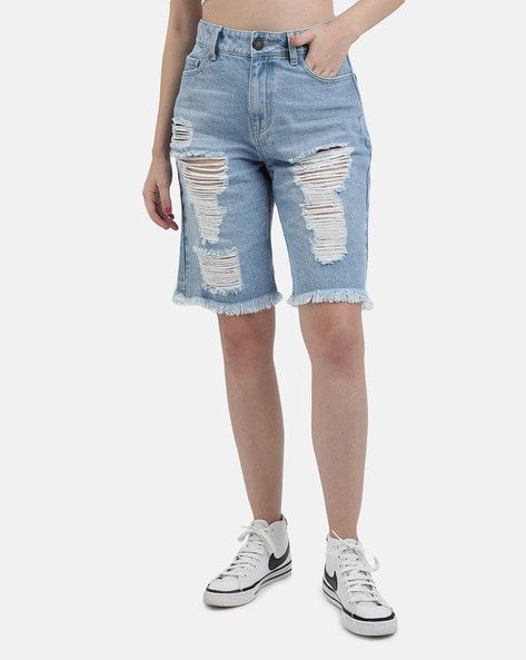 Feather Soft Denim shorts - Pale denim blue - Ladies | H&M IN