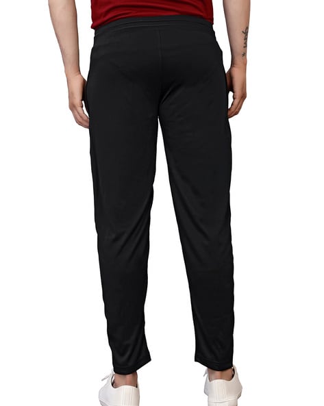 Men Straight Track Pants with Brand Print