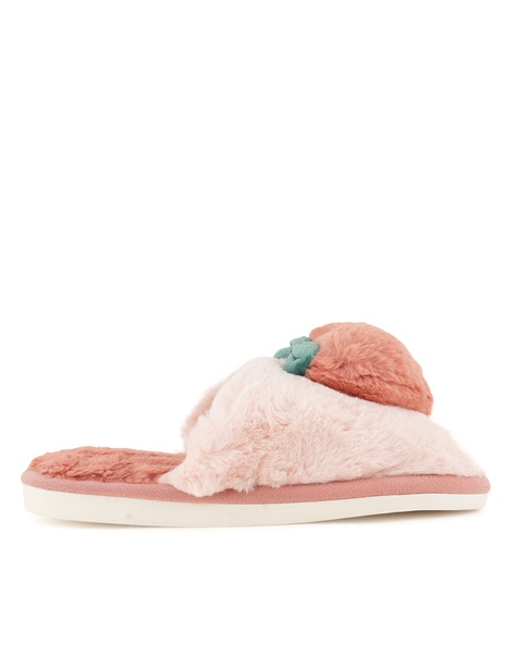 Pink fur flip online flops