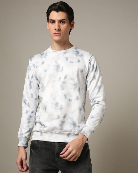 Mens tie clearance dye crewneck sweatshirt