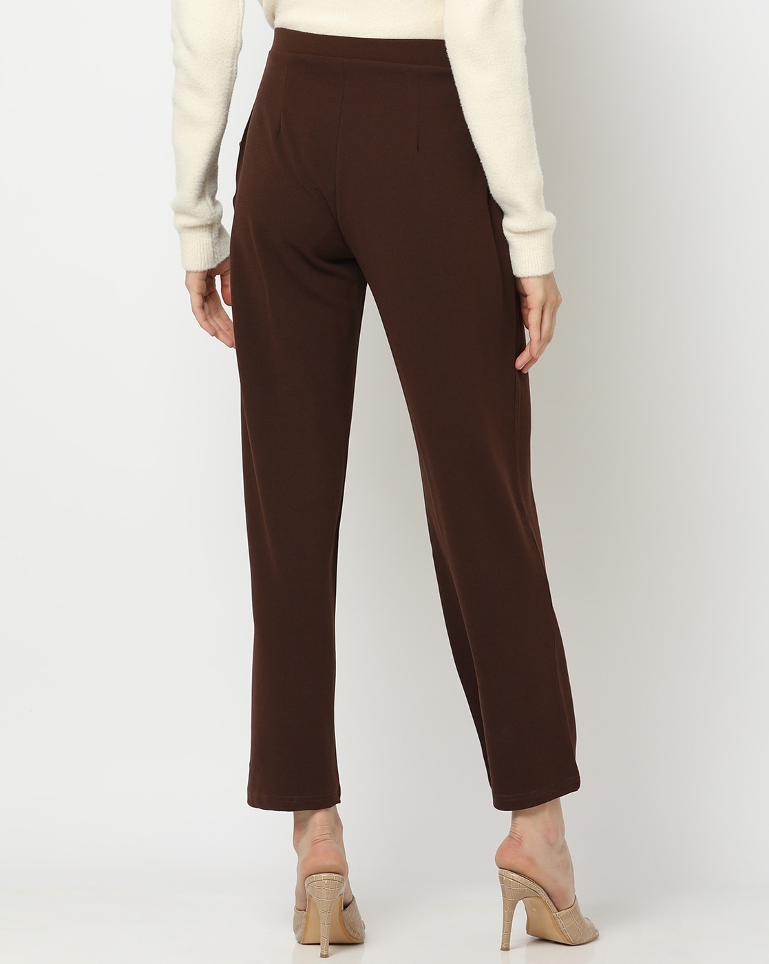 A New Day NWT Women's 10 Brown High-Rise Relaxed Fit Tapered Leg Trousers  Pants