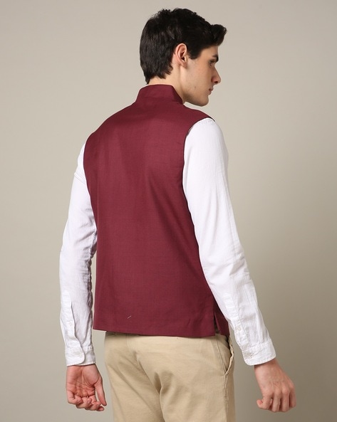 Buy Indian Terrain Men Brown Pure Cotton Nehru Jacket - Nehru Jackets for  Men 519780 | Myntra