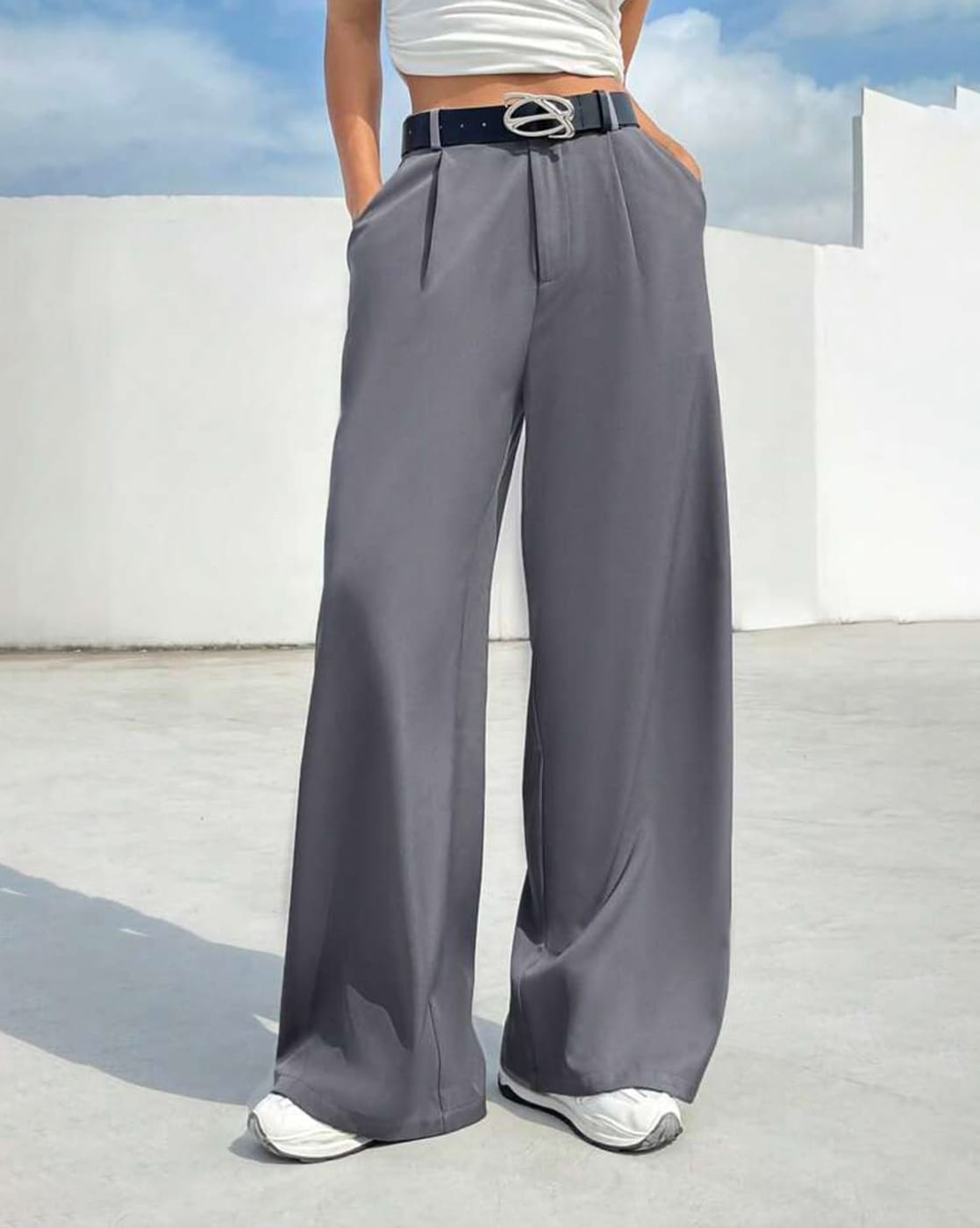 Buy Grey Trousers & Pants for Women by Broadstar Online