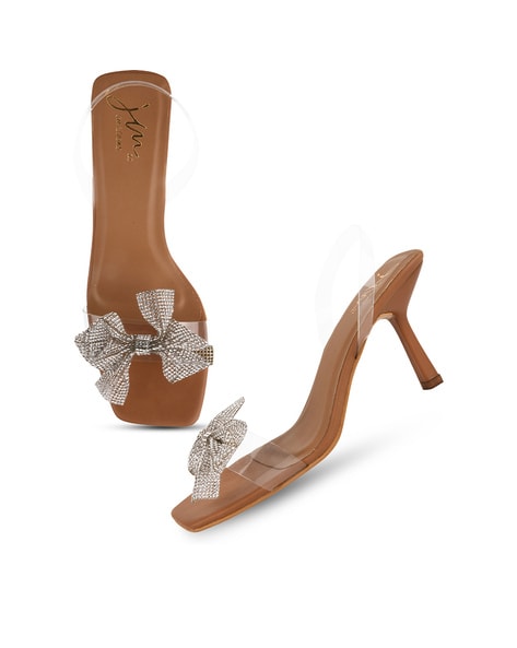 Tan kitten heel sandals sale