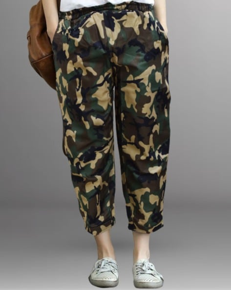 Buy Roadster Women Green Camouflage Print Trousers - Trousers for Women  188880 | Myntra