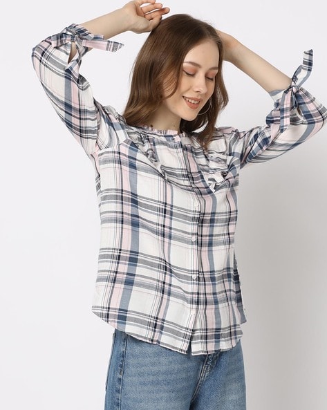 Women Checked Relaxed Fit Shirt