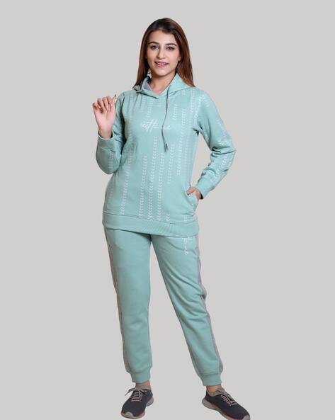 Women Typographic Print Regular Fit Running Tracksuit