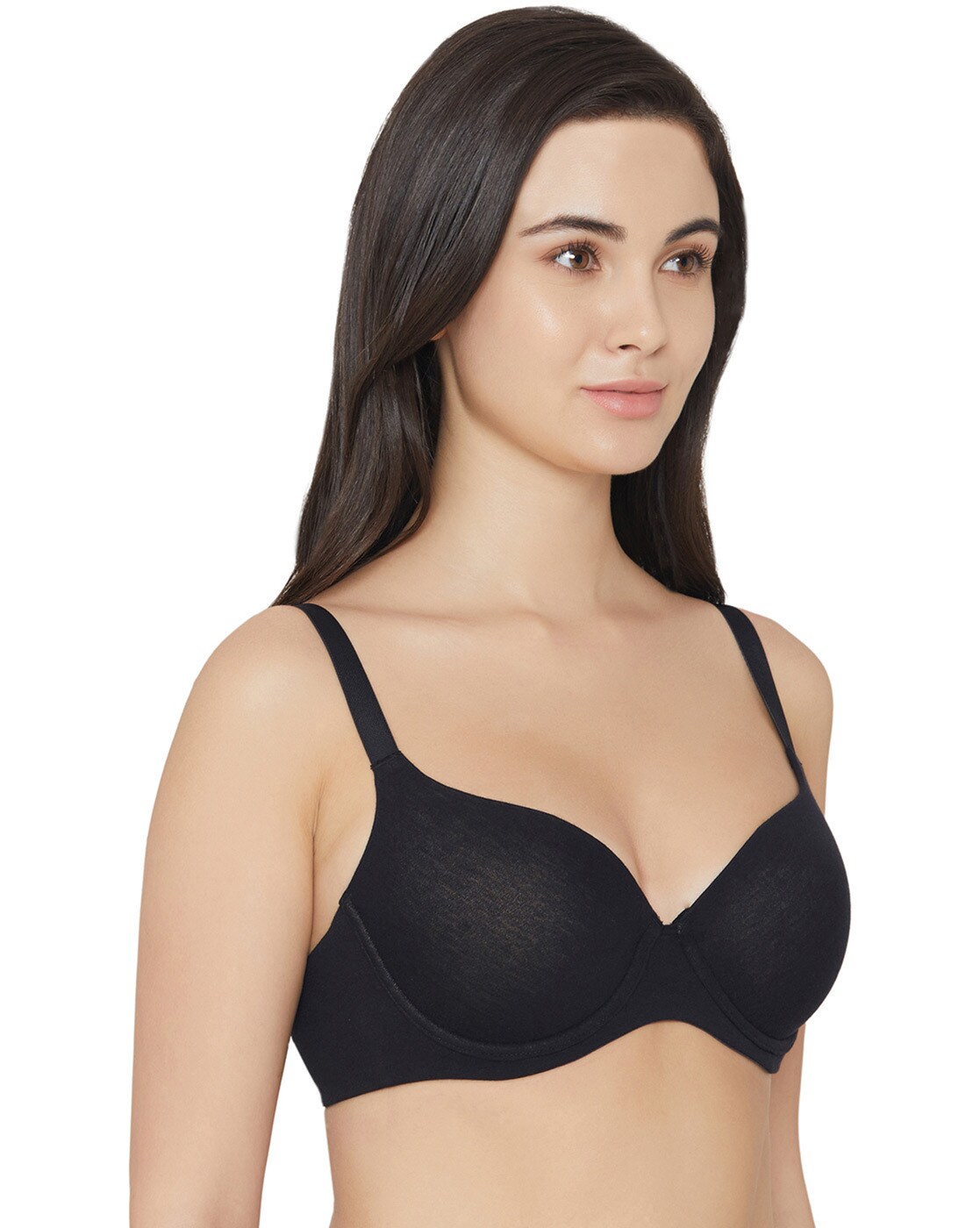 FE35 Wirefree Padded Cotton Elastane Full Coverage T-Shirt Bra with Broad  Fabric Straps