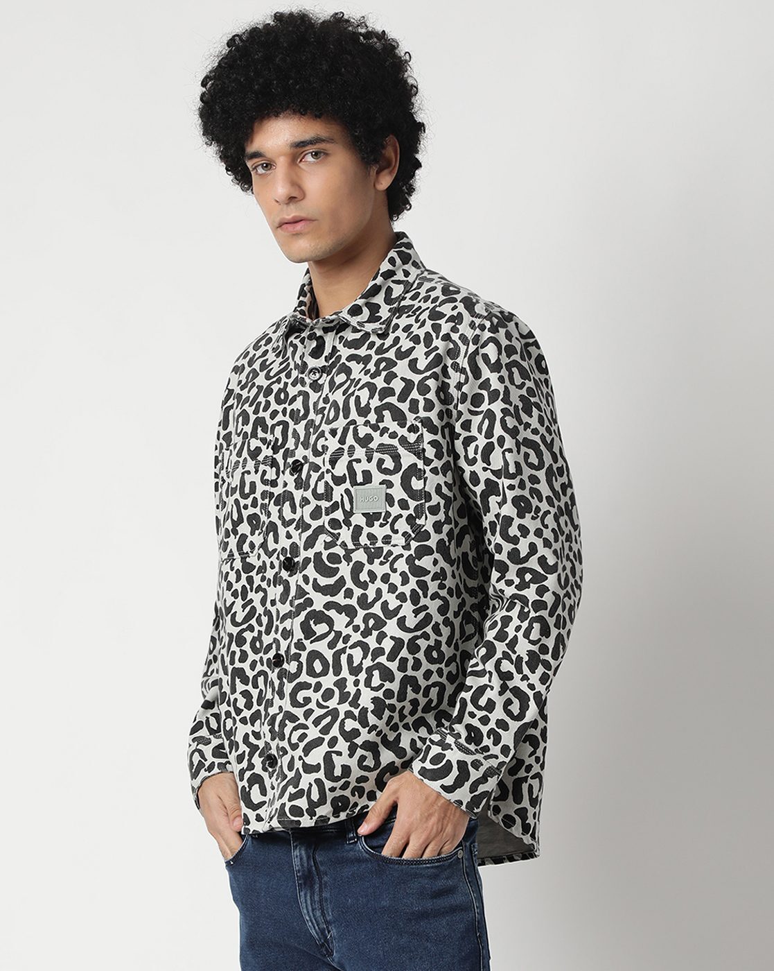 HUGO - Extra-slim-fit shirt in paisley-print cotton jacquard